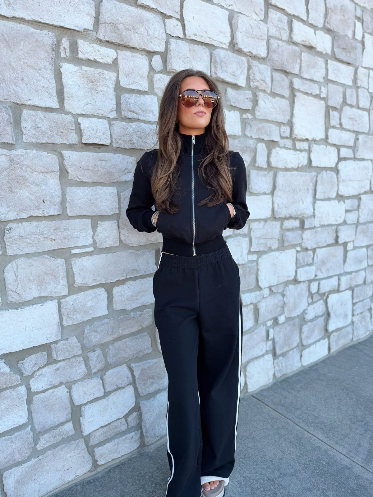 WIDELEG PANT WITH STRIPE