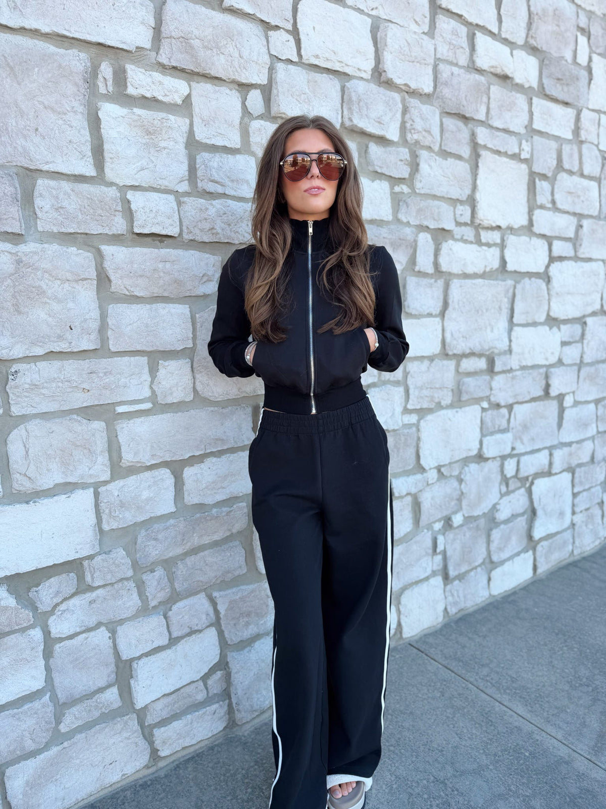 WIDELEG PANT WITH STRIPE