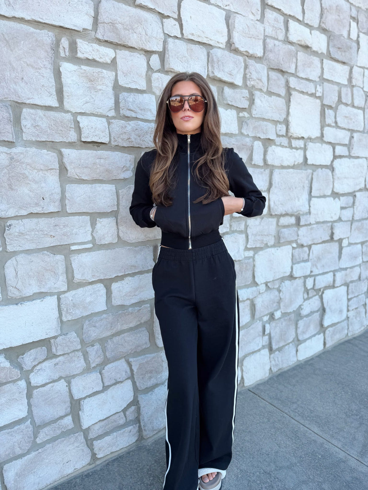 WIDELEG PANT WITH STRIPE