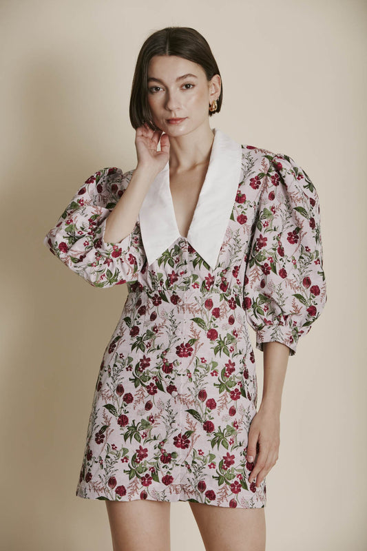 JACQUARD COLLAR DRESS
