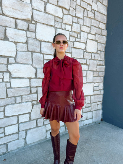 PARISA FAU LEATHER MINI SKIRT
