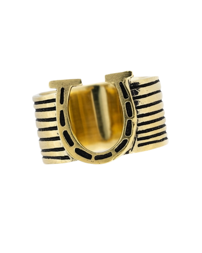 HORSESHOE BRASS BANDANA SLIDE RING