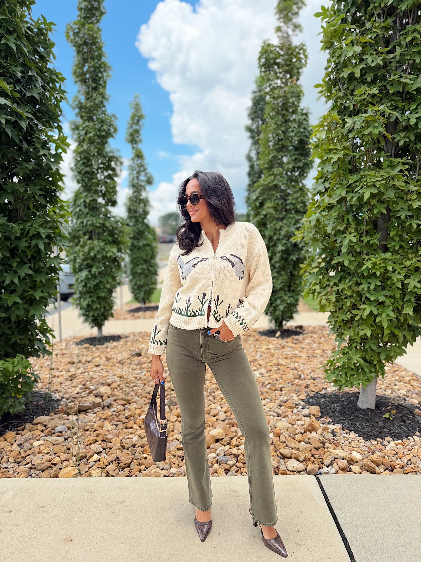 SONG BIRD ZIP SWEATER