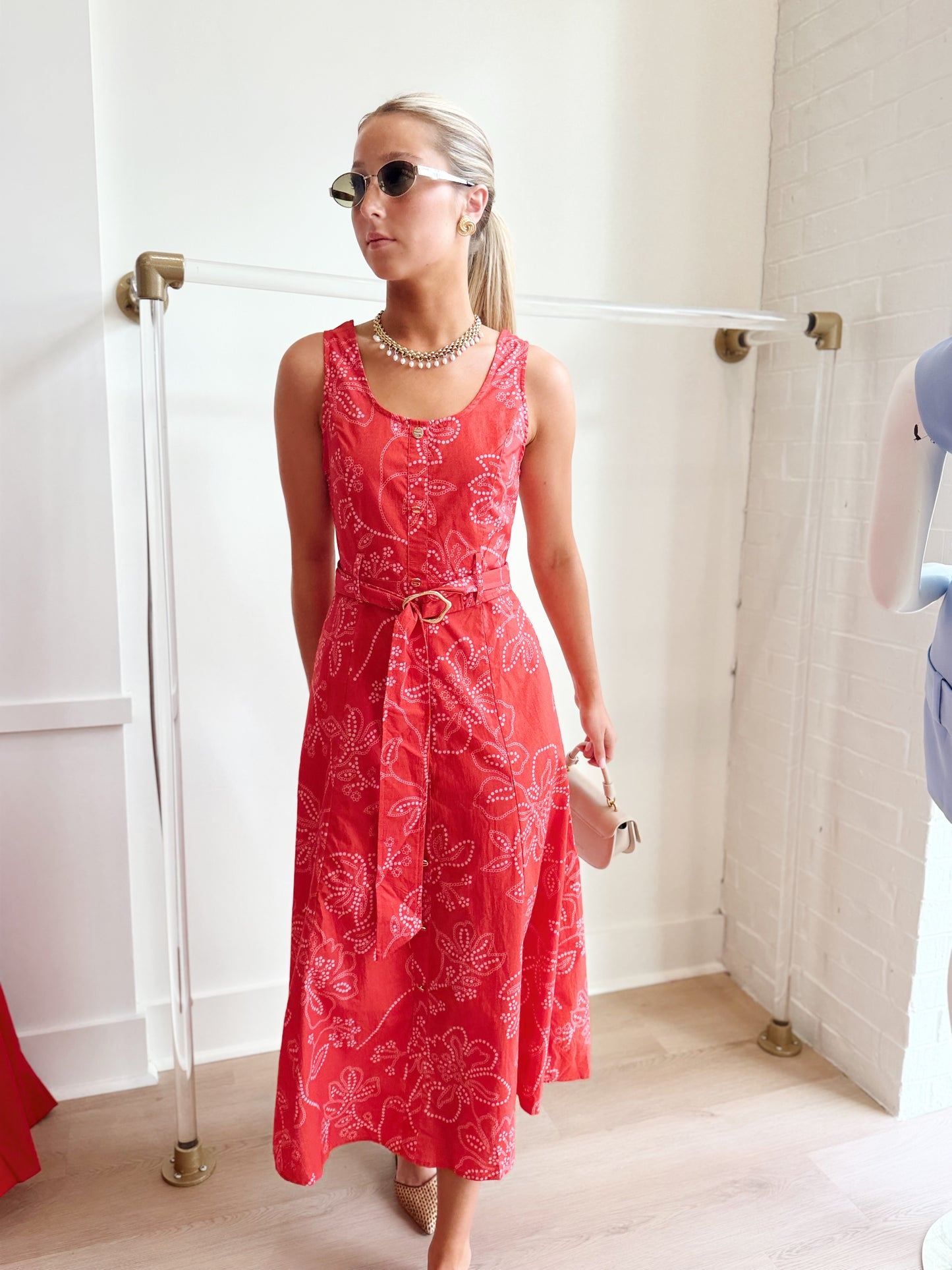 BANDANA MIDI BUTTON UP DRESS