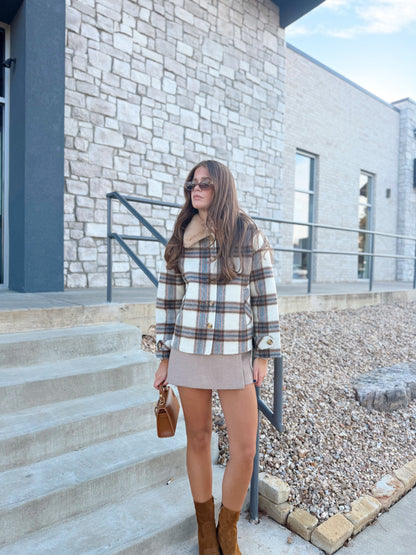 WOOL FLANNEL MINI SKIRT