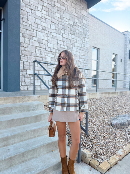 WOOL FLANNEL MINI SKIRT