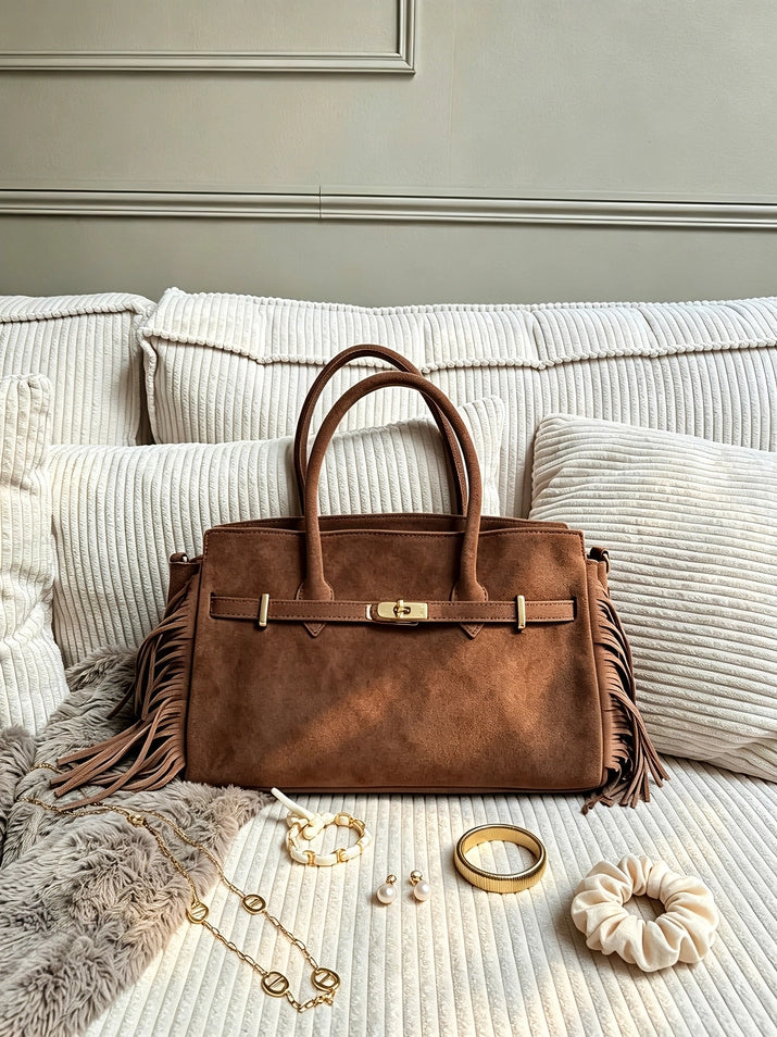 GENUINE SUEDE BAG WITH FRINGE