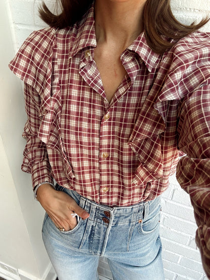 DRU RUFFLE FROMT BLOUSE