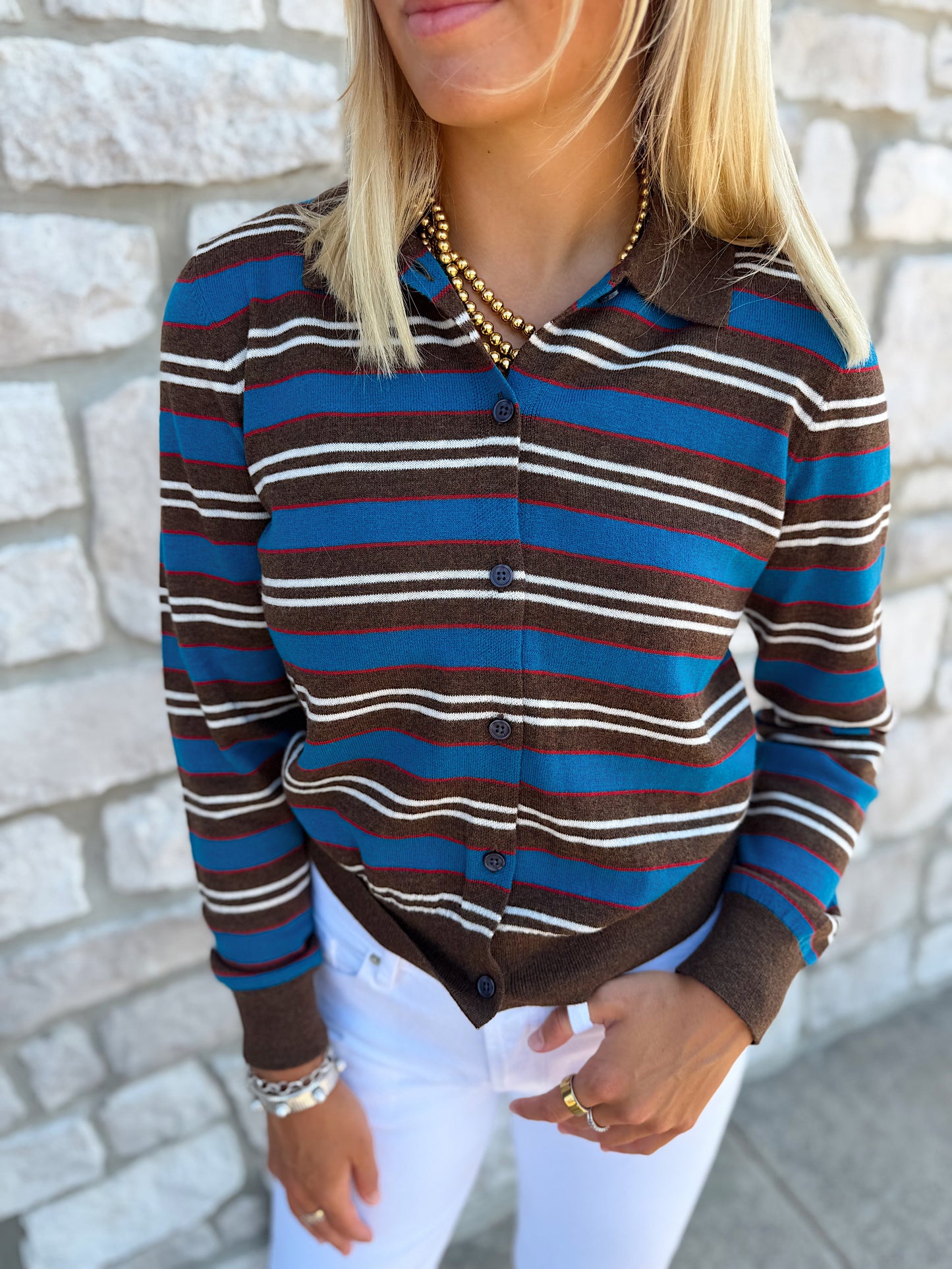 LYVIA LONG SLEEVE POLO CARDIGAN