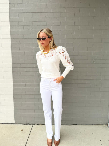 FLORAL TEXTURE PULLOVER