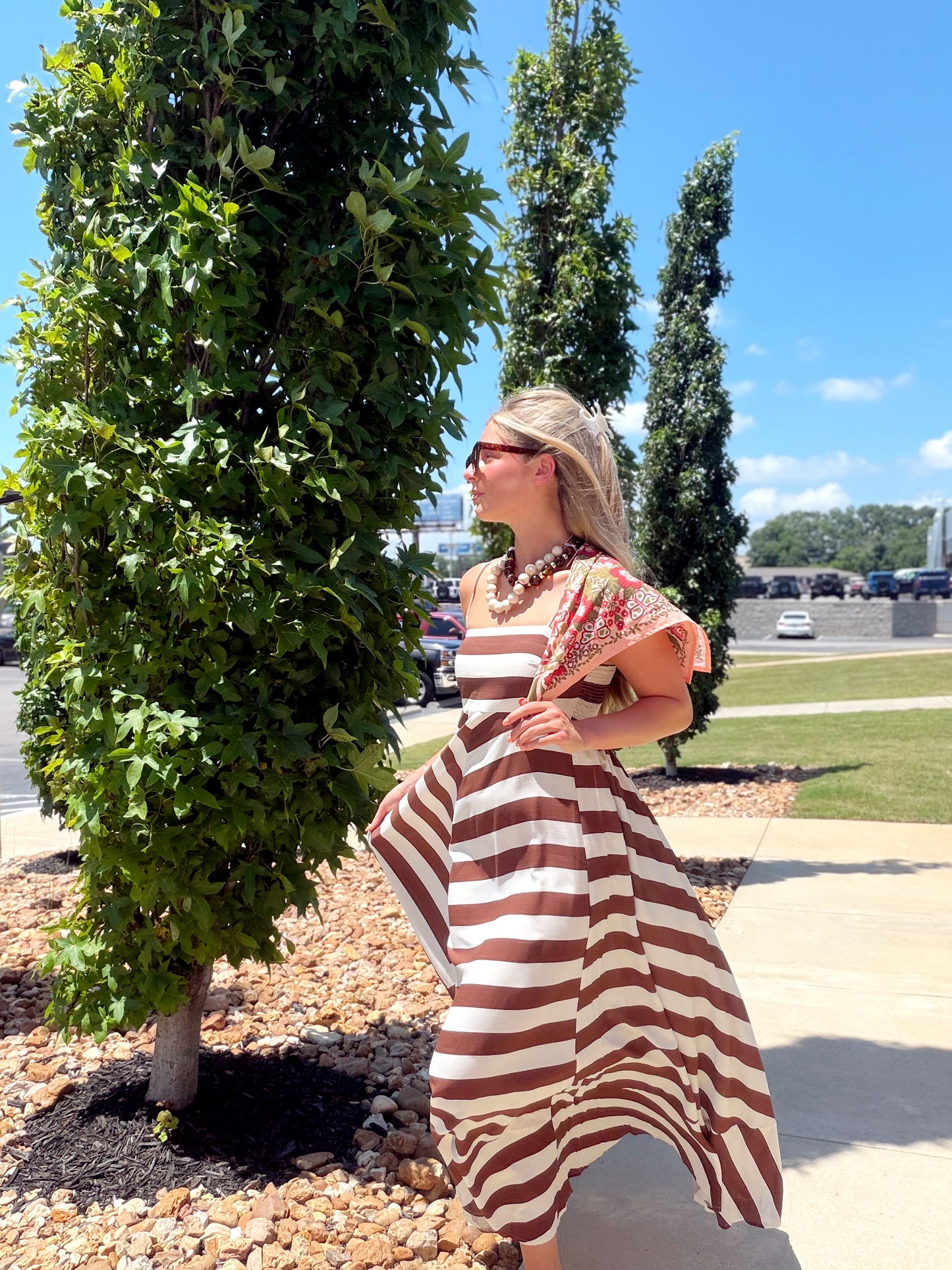 BRENDA MAXI STRIPE DRESS