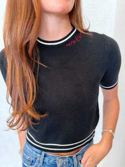 SHORT SLEEVE WOLVES EMBROIDERED