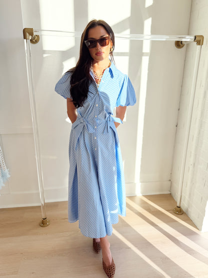 BOW PLEATED DRESS