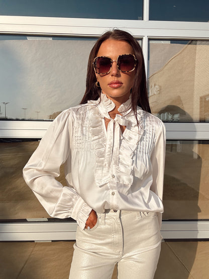 SILKY RUFFLED BLOUSE