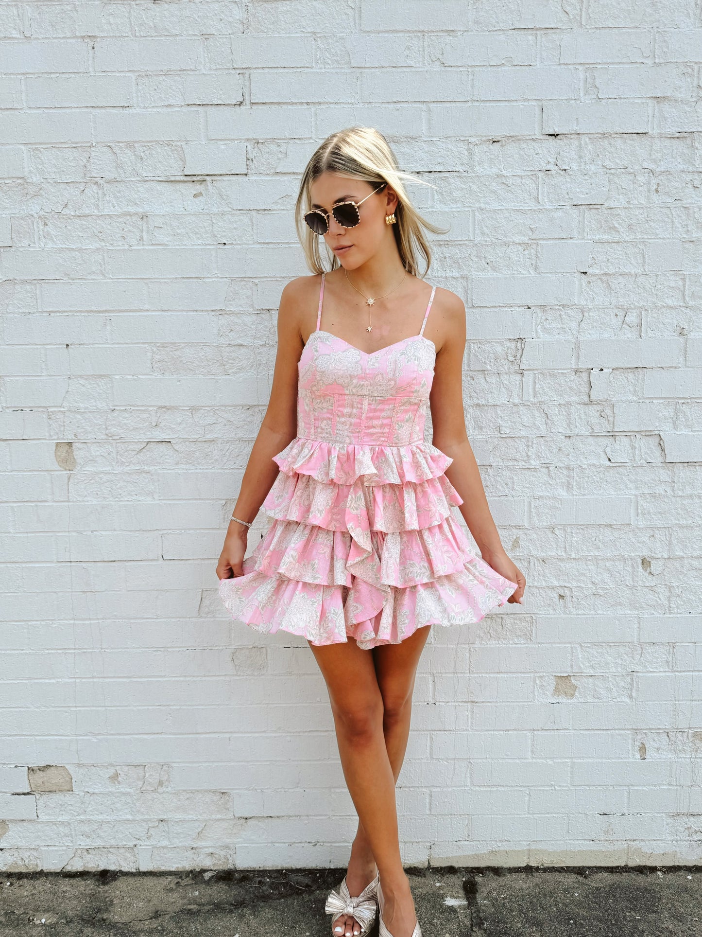 CORSET RUFFLE MINI DRESS