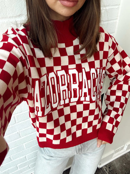 AR CHECKERBOARD SWEATER