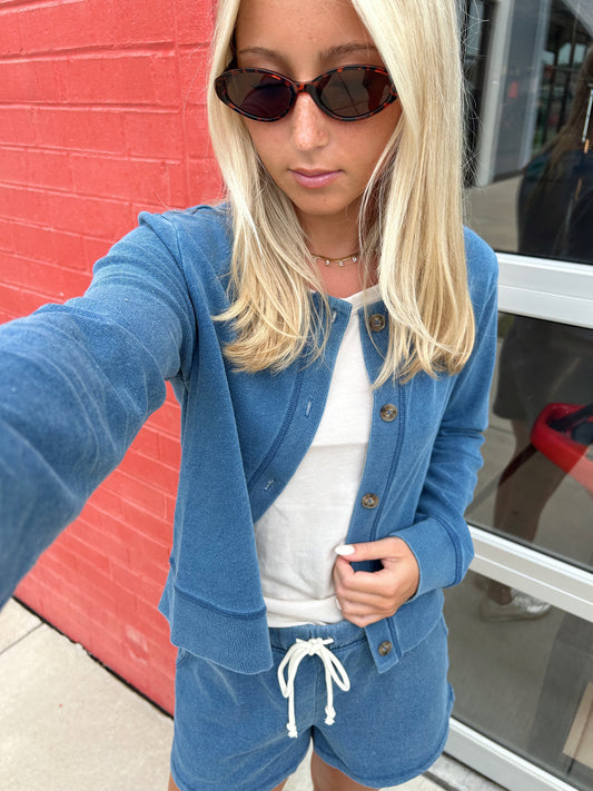 DAILY KNIT DENIM CARDIGAN