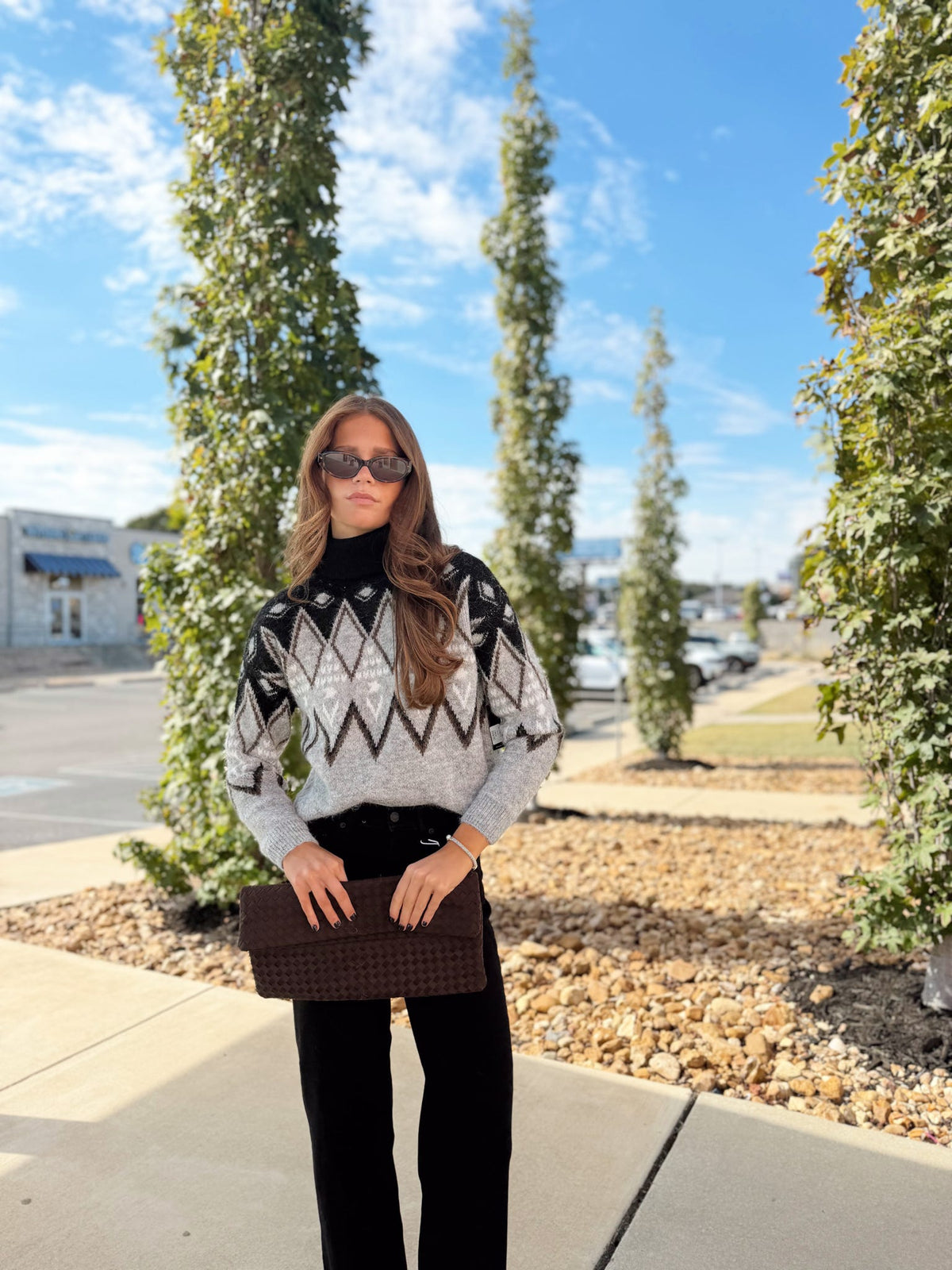 SAIMA LS JACQUARD SWEATER
