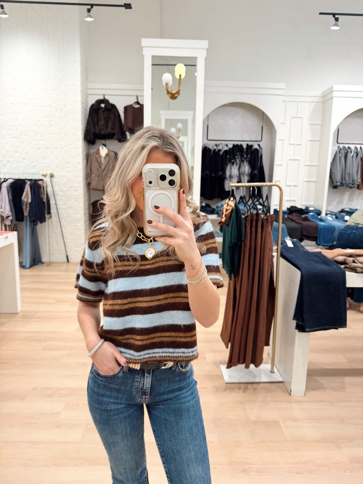 GINA SHORT SLEEVE CREW NECK PULLOVER