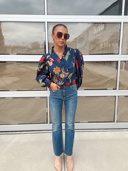 MIDNIGHT FLORAL MIX BLOUSE
