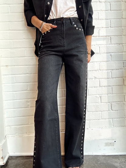 GEMMA WIDE LEG STUDDED SLOUCH