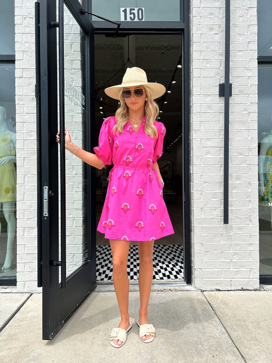 SCARLET FLORAL MINI DRESS