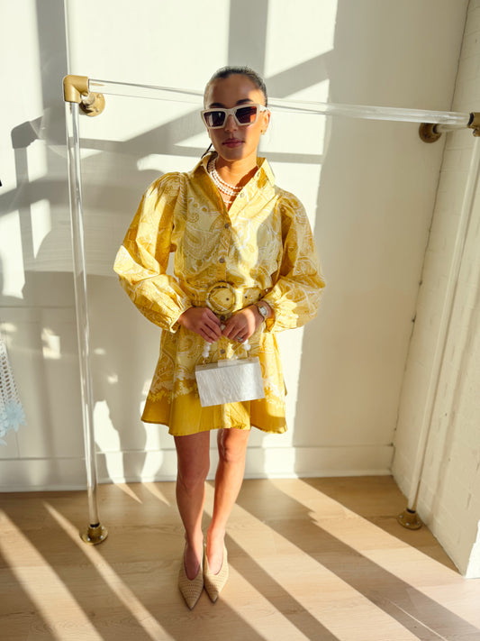 JOY BELTED BUTTON DOWN DRESS