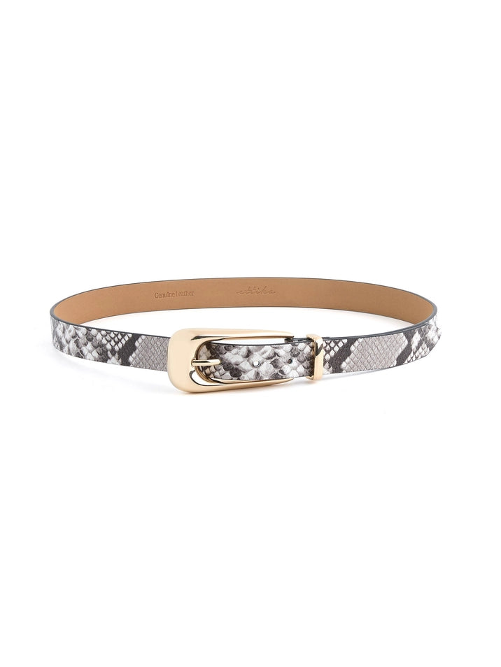 GREY SNAKE SIGNATURE BUCKLE BELT