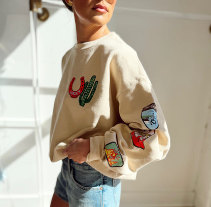 WESTERN PATCHES CREW SWEATSHIRT