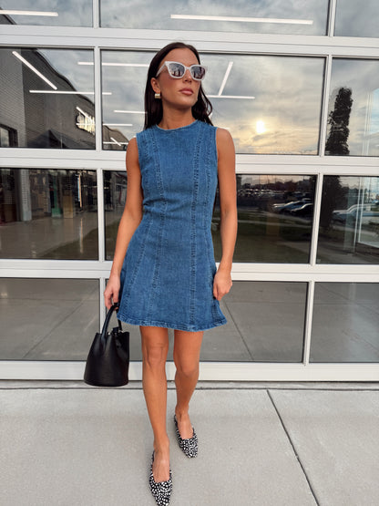 SLEEVELESS DENIM DRESS