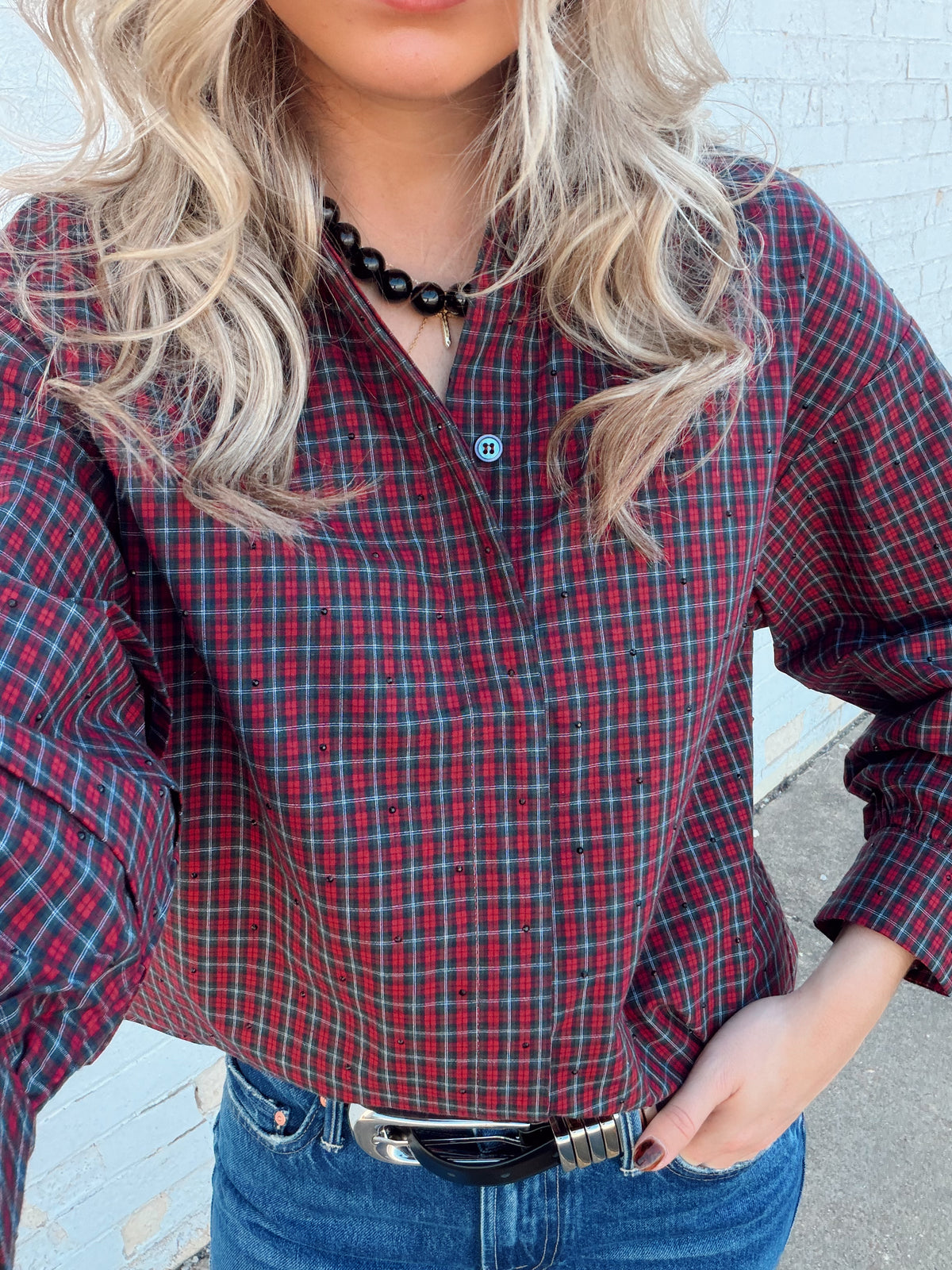GALLI EMBELLISHED RUCHED SHIRT