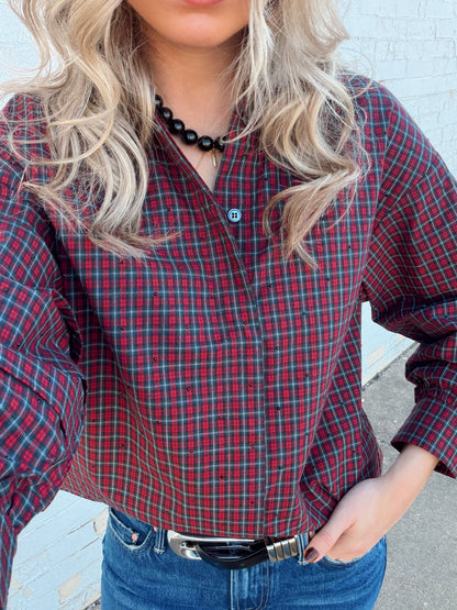 GALLI EMBELLISHED RUCHED SHIRT