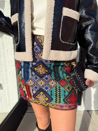 MULTI COLOR EMBROIDERED SKIRT