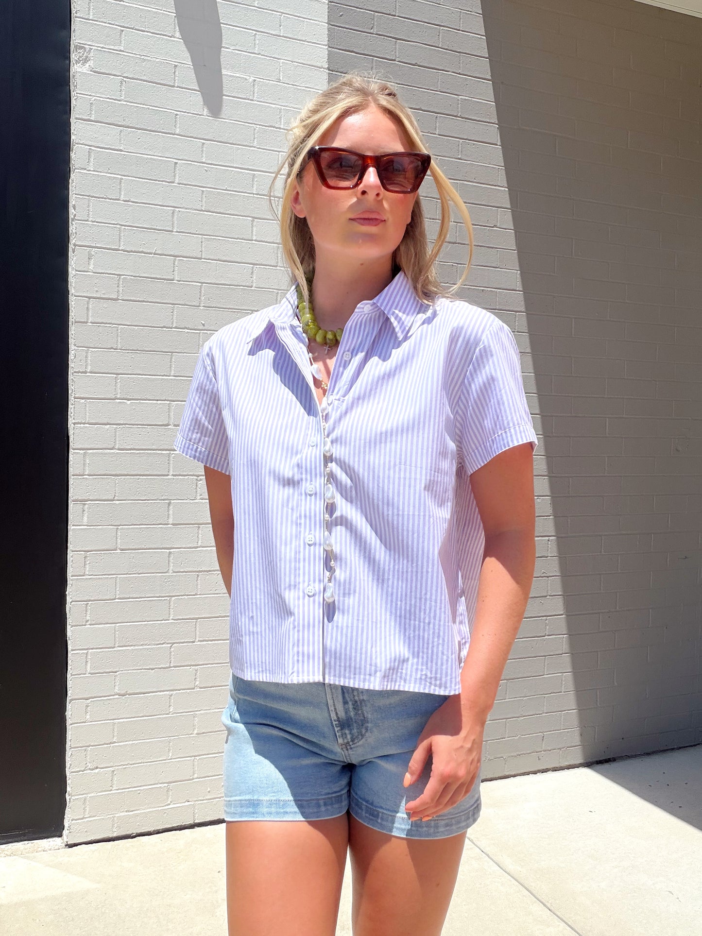 THE BOXY SHORT SLEEVE CROPPED SHIRT - 2