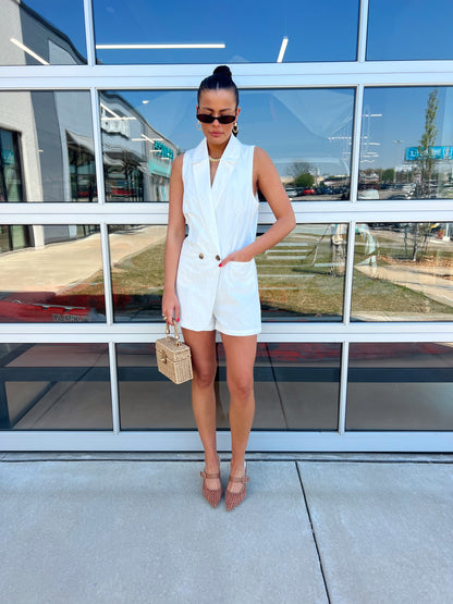 LINEN VEST ROMPER