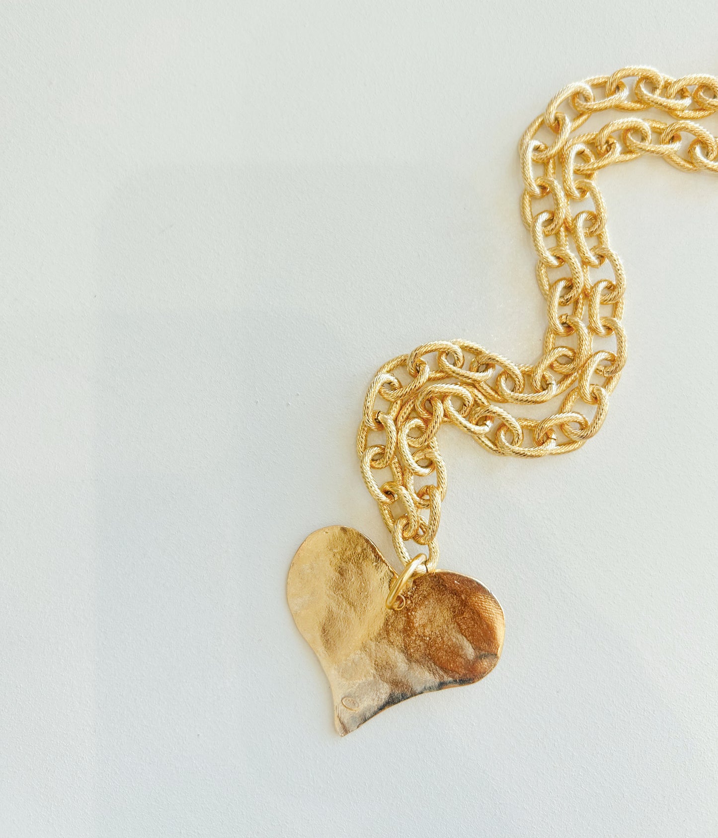 HANDCAST GOLD HEART NECKLACE