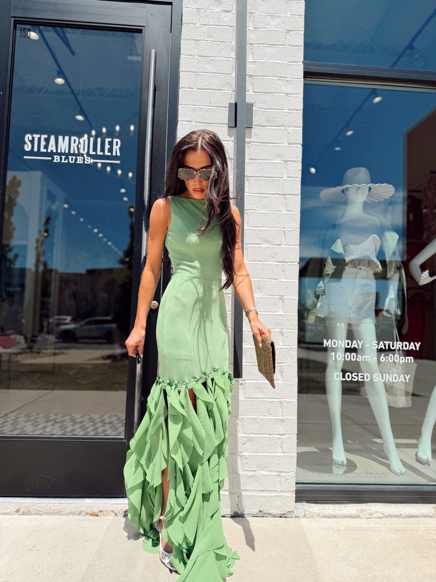 MARISON RUFFLED FRINGE GOWN