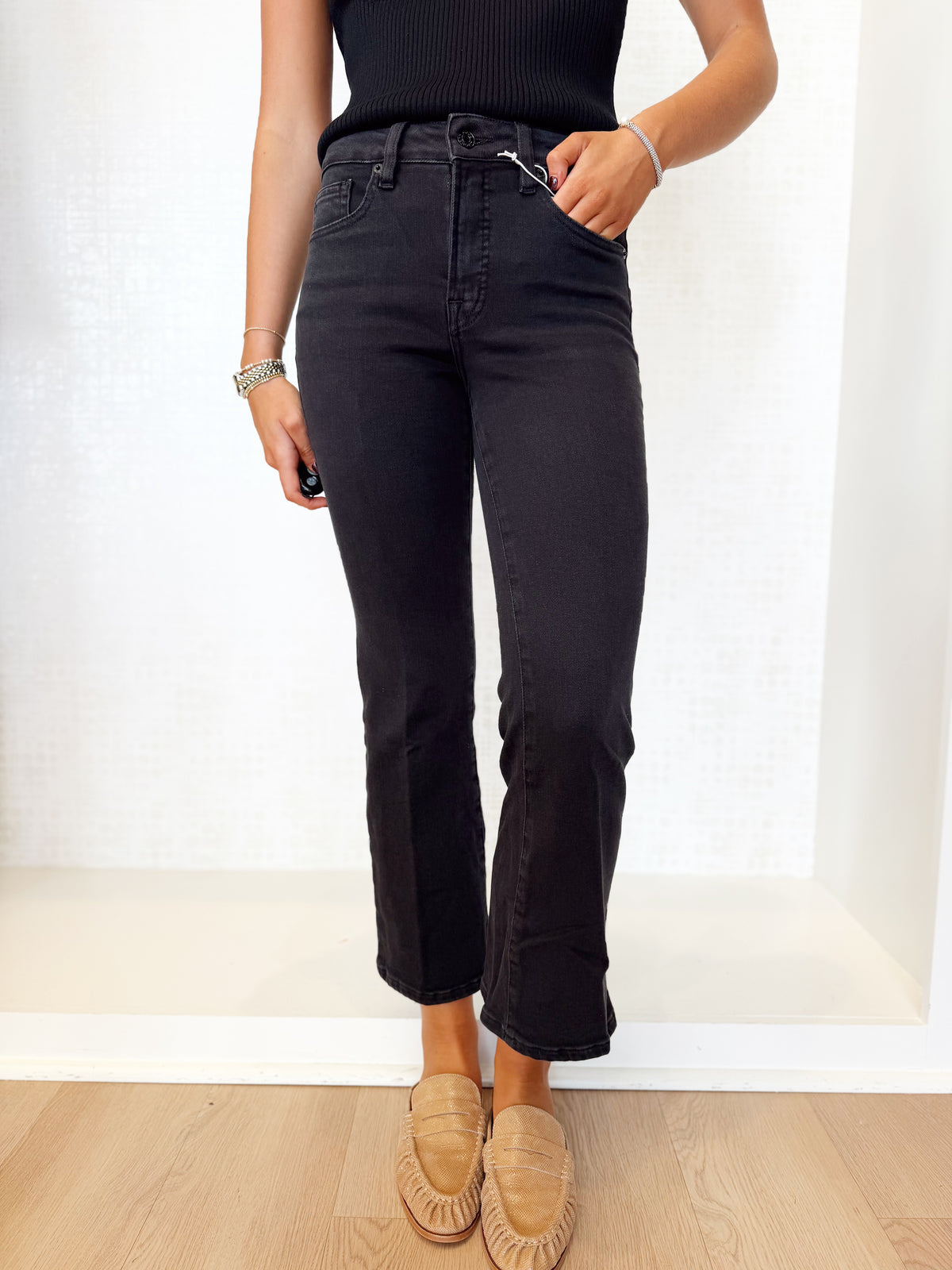 GOOD LEGS CROP MINI BOOT JEAN