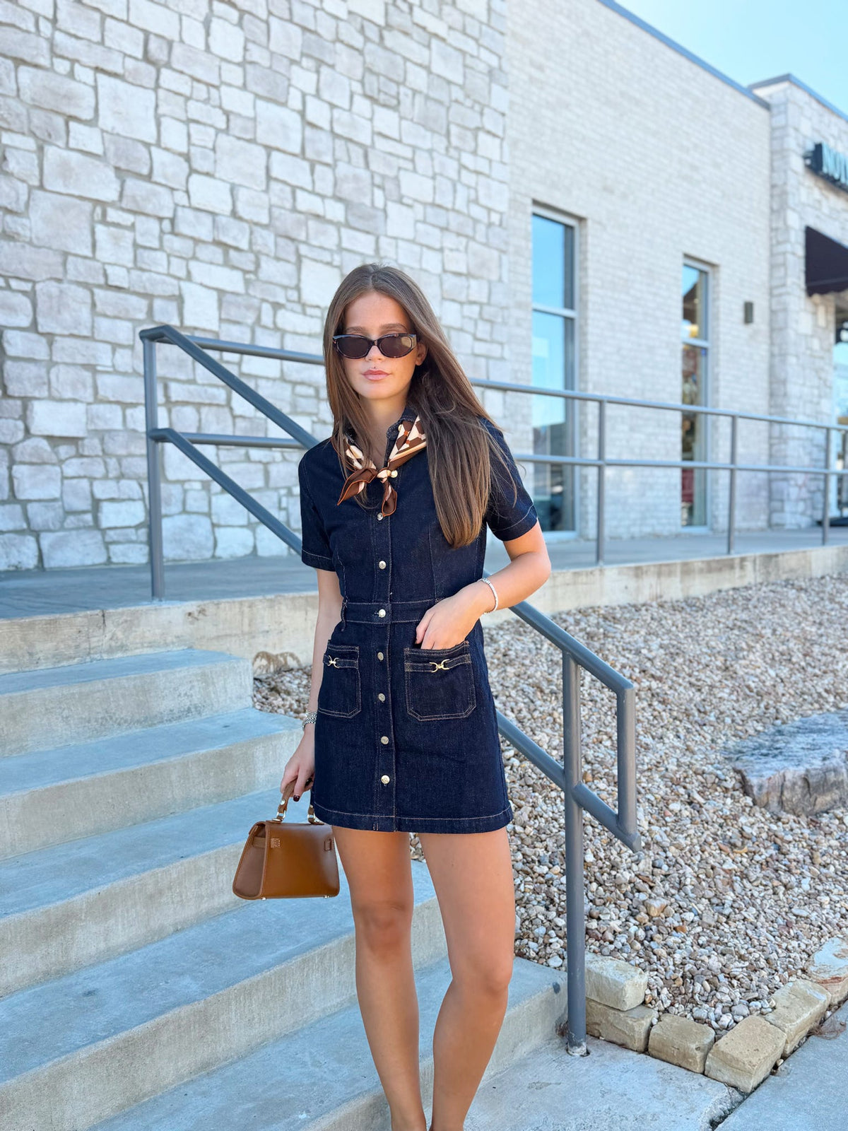 CRUSH DENIM DRESS