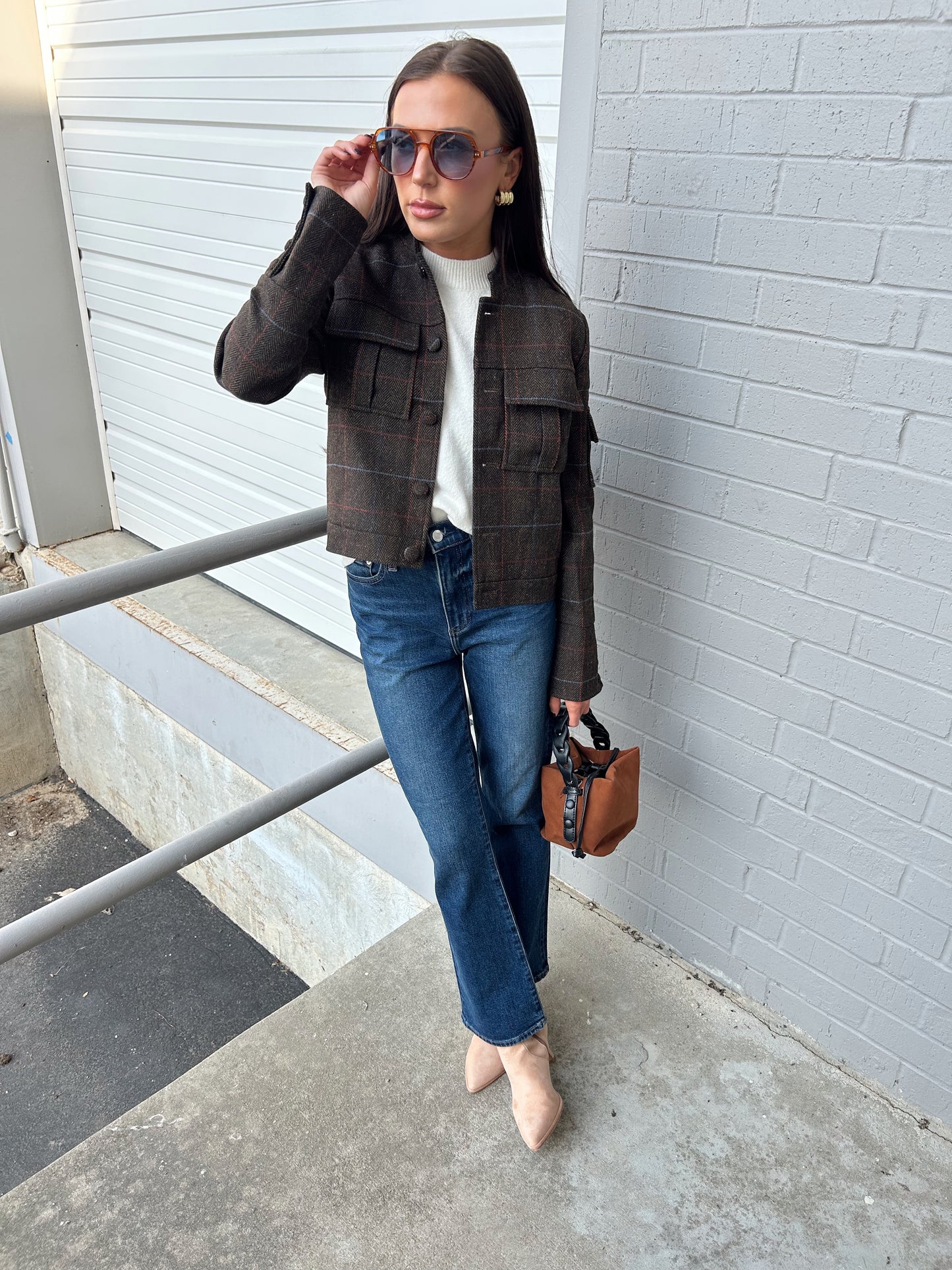 EDEN PLAID MILITARY JACKET
