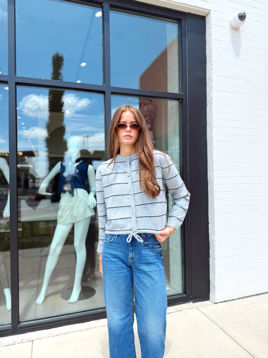 NEELA LONG SLEEVE STRIPED SWEATER