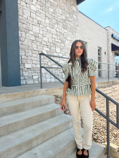 STRIPED TIE TOP