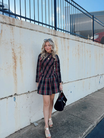 MERI PLAID MINI DRESS
