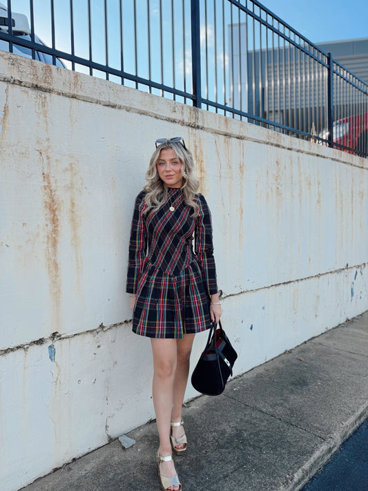 MERI PLAID MINI DRESS