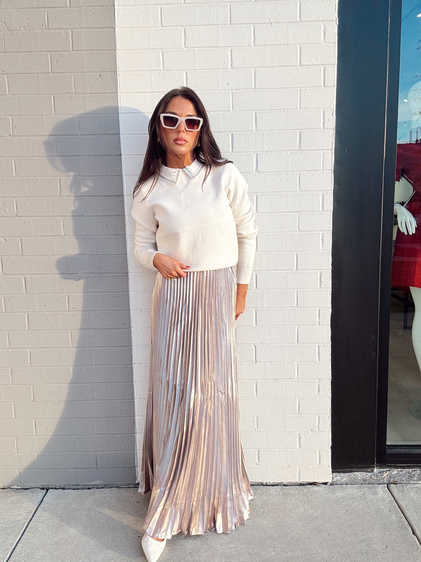 AVEA KNIT EMBELLISHED COLLAR