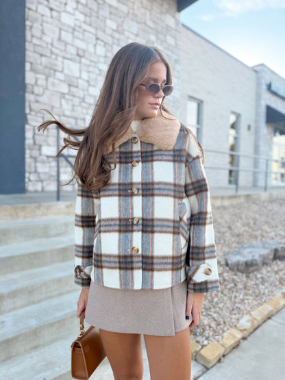 WOOL FLANNEL MINI SKIRT