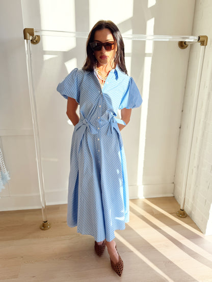BOW PLEATED DRESS