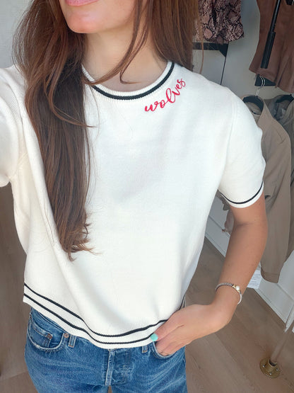 SHORT SLEEVE WOLVES EMBROIDERED