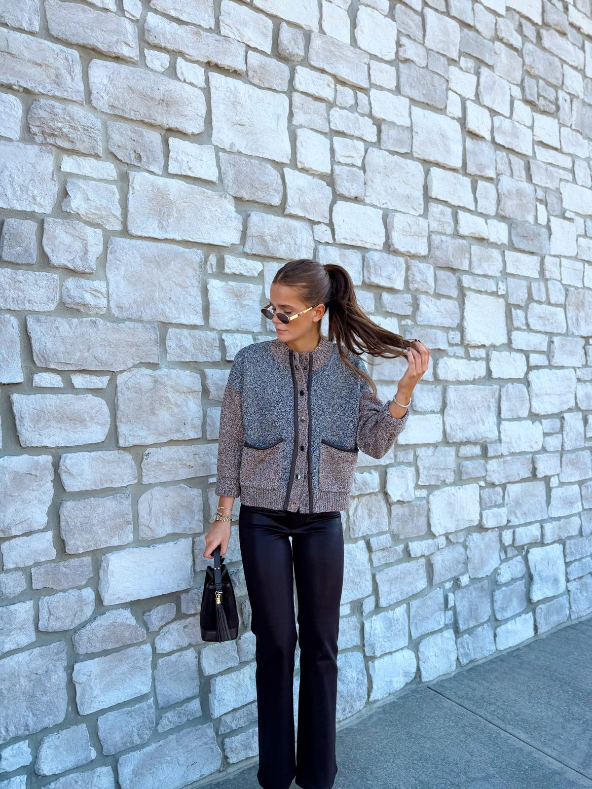 ORAL MIXED MARLED OVERSIZED SWEATER