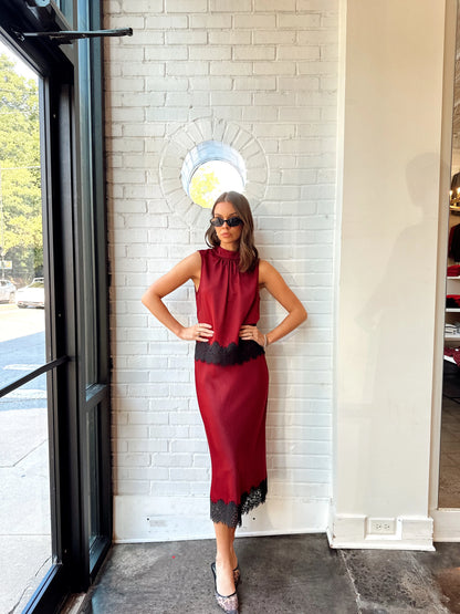 SLIP SKIRT WITH LACE